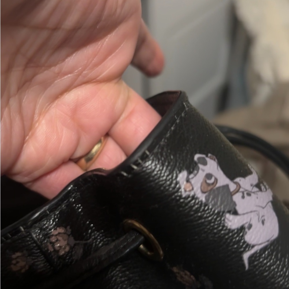 Coach Black Dalmatian Print Leather Backpack - Picture 15 of 15